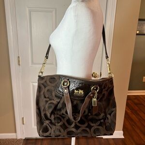 Coach Claire Signature Satchel In Rich Brown With Crossbody H0968-14335